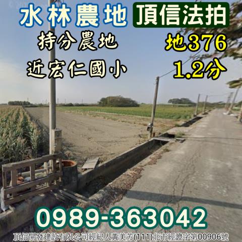 法拍雲林水林12分持分農地近宏仁國小低門檻抗