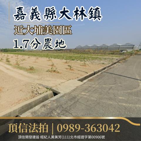 法拍嘉義大林三角里17分農地近大埔美