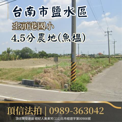 法拍台南鹽水坔頭港國小45分魚塭農地