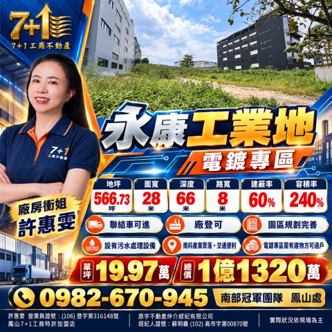 廠房衝姐永康工業地台南工業地永康電鍍專區工