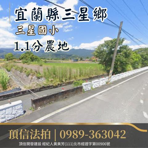 法拍宜蘭三星國小11分農地雙面臨路水源充沛